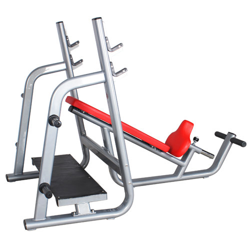 M3031C坐式上斜推举训练器架 胸肌锻炼杠铃推举椅大图展示2